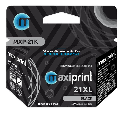 Cartucho De Tinta Compatible Hp 21 Xl Negro C9351c