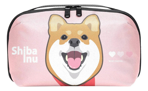 Bolsa Maquillaje Fondo Rosa Corgi Para Bolso Organizador