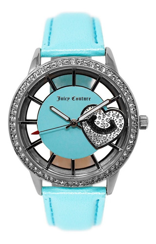 Reloj Juicy Couture Mujer Correa Piel Azul Cielo Color del bisel Plata