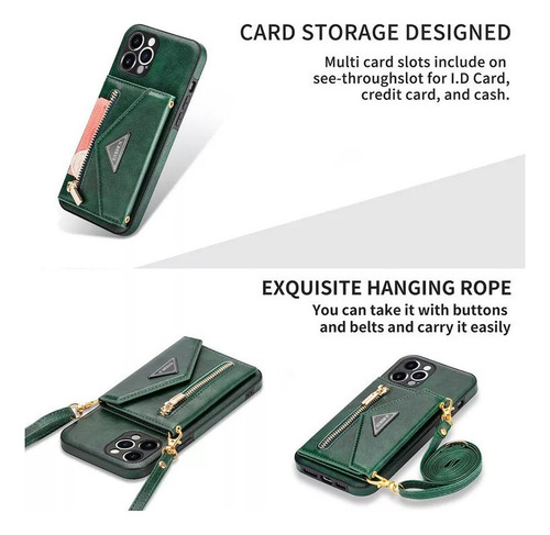 Funda De Piel Para iPhone Funda Tipo Cartera Con Correa