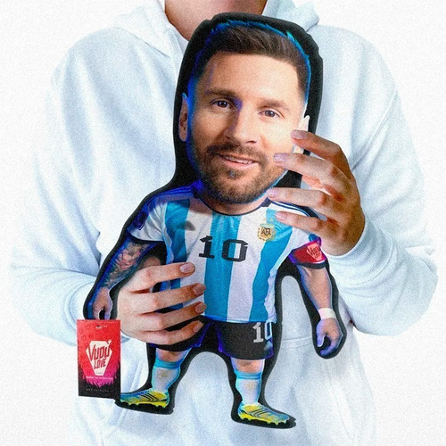 Imagen 1 de 1 de Cojín Peluche Messi Chiquito Argentina 40cm Vudú Love
