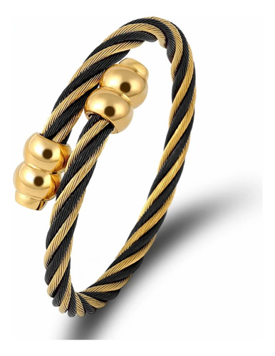 Pulsera Acero Inoxidable Tipo Alambre Color Oro Hombre Mujer