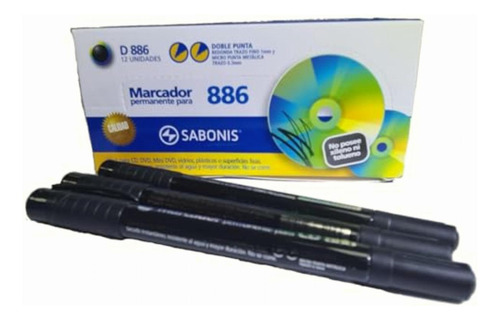 Marcador Para Cd Sabonis D886 Permanente 2 Puntas Caja Con