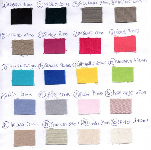 10 Metros Minicanvas Rigido 8 Onz. 100% Alg Art. 232 Varios Liso