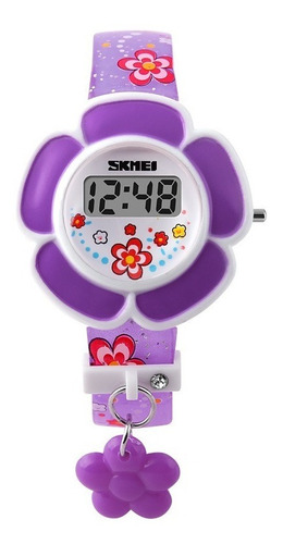 Relógio Infantil Skmei Digital Florzinha Menina Roxo