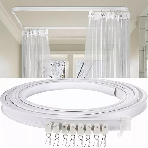 Sistema de rieles de cortina de hospital, flexible para montaje en  pared/techo, rieles individuales separadores de habitación varillas de 6,  10, 12