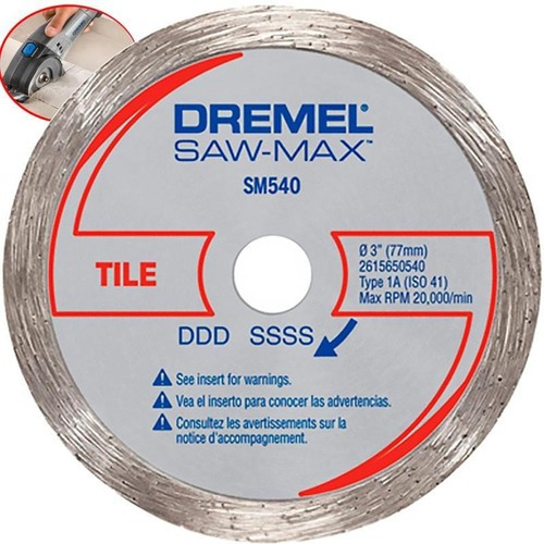 Disco Diamantado P/ Azulejos Dremel Saw Max Dsm540 Dremel Cor Cinza