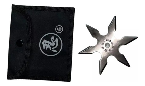 Shuriken 6 Puntas Black Ninja Con Funda Steel 10 Centimetros