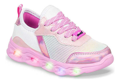 Tenis Con Luces Archori Blanco-rosa Para Niña Los Gomosos