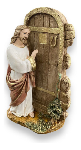 Imagem Jesus Batendo Na Porta Religioso Decoração Estátua