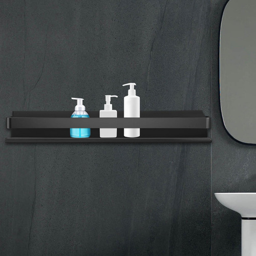Estantes Flotantes Organizador De Ducha Soporte Negro 50cm