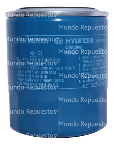 Filtro Aceite Para Hyundai Solati H350 2500 D4cb Do 2.5 2018