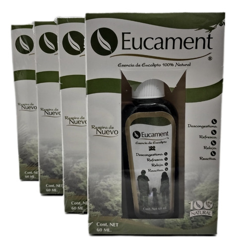 4 Eucament Esencia De Eucalipto Extracto 100% Natural 60ml