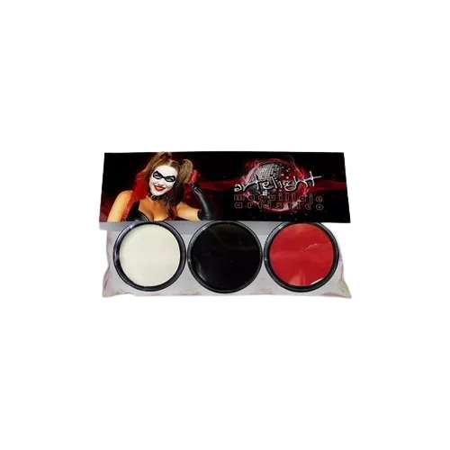 Pack X 3 Maquillaje Artistico Blanco Negro Y Rojo Halloween