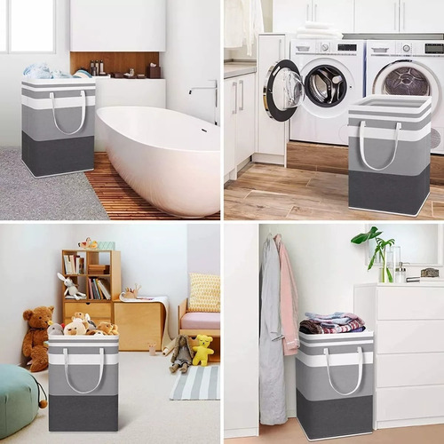 Cesto Grande Para Ropa Sucia Y Lavandería Plegable 3piezas 75l