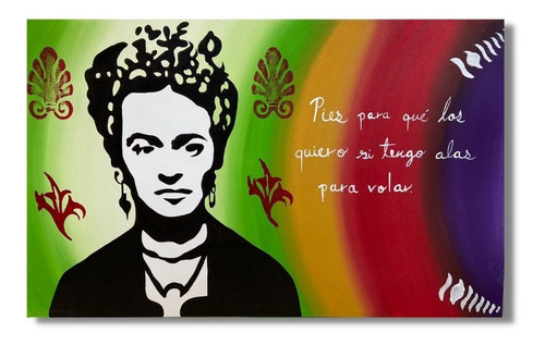 Cuadro Frida Kahlo Pintado A Mano 50cm X 80cm