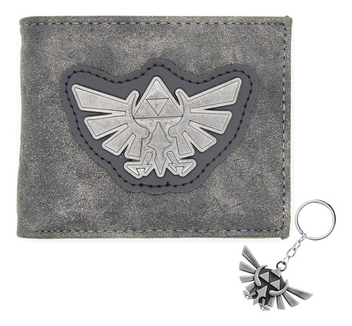 Cartera Plegable Legend Of Zelda Y Power Triforce P En Gris