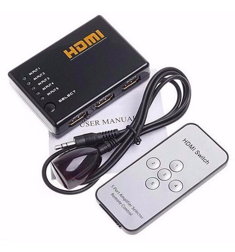 Switch Hdmi 5 Entradas Selector Divisor Noga +control Remoto
