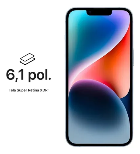Iphone 14 (256gb) Azul 5g Original Apple Menor Preço + Nf (Novo