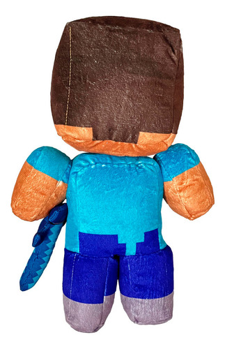 Peluche Articulado Ruz Minecraft (steve 30 Cm Azul)