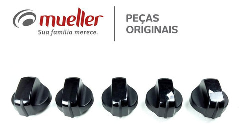 Kit 5 Botões Para Fogão Mueller Benissimo Mesa Inox 4 Bocas