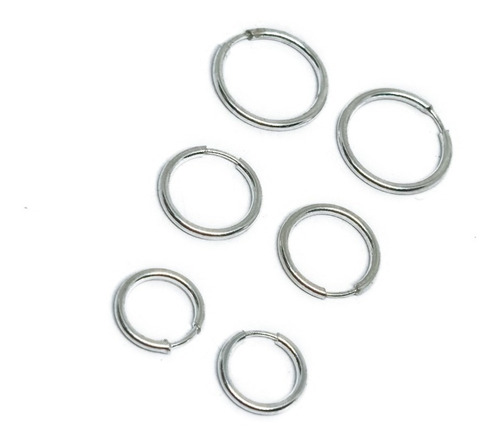 Arracadas De Plata 3 Pares De 8mm, 9 Mm Y 1 Cm +estuche A1