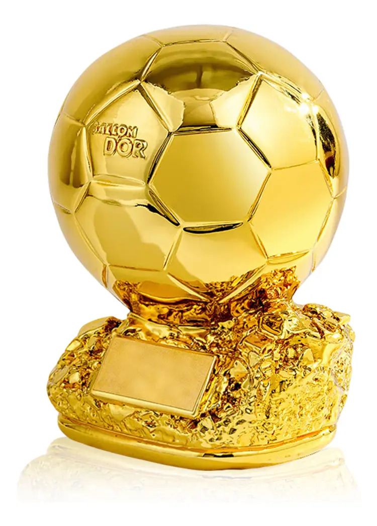 Trofeo Balón de Oro de Fútbol en Resina, 21 cm Dorado, para Campeonatos y Premios