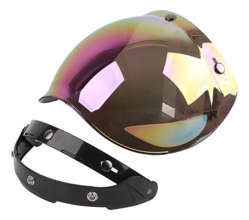 Visera Solar De Cristal Para Casco, Moto, Retro, Con 3 Boton