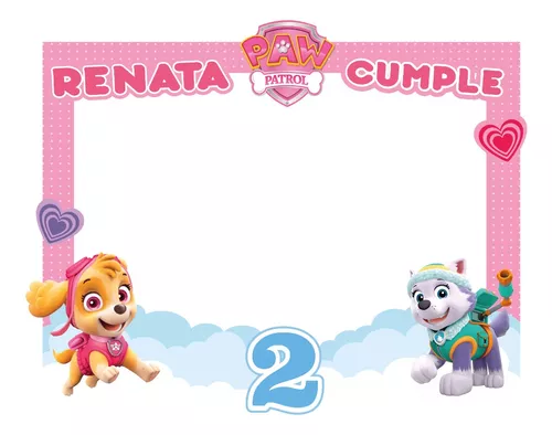 Paw Patrol Lona Personalizada Con Foto 1.40 X 1.20m.