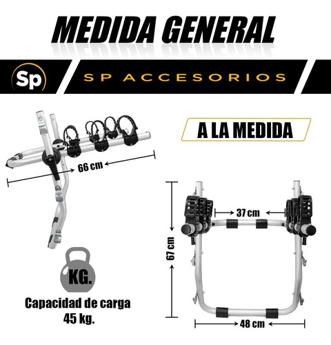 Imagen 5 de 8 de Rack Portabicicletas De Cajuela P/3 Bicicletas Nissan March
