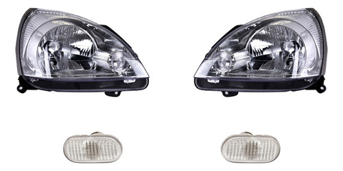 Kit 2 Faros Y 2 Cuartos Para Nissan Platina 2002-2010 Depo