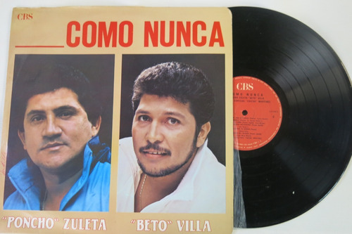Vinyl Vinilo Lp Acetato Poncho Zuleta Beto Villa Como Nunca