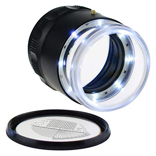 Lupa Scale, Aumento De 10x, 8 Luces Led, 9 Cristales, Escala