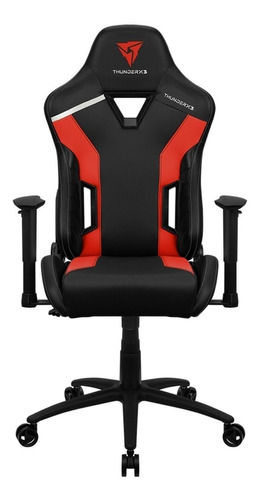 Silla de escritorio ThunderX3 TC3 gamer ergonómica  ember red con tapizado de cuero sintético