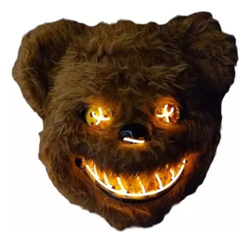 Máscara Oso Teddy Halloween Con Luz Led Disfraz