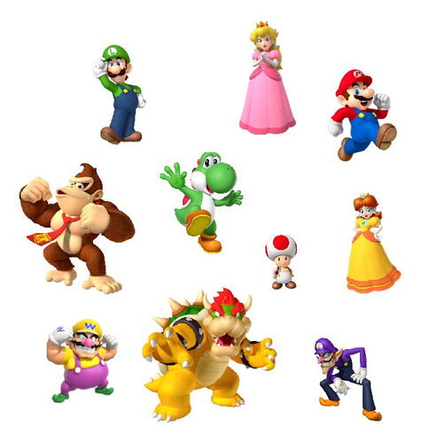 Vinilos Infantiles Mario Bros Personajes - 10 Figuras