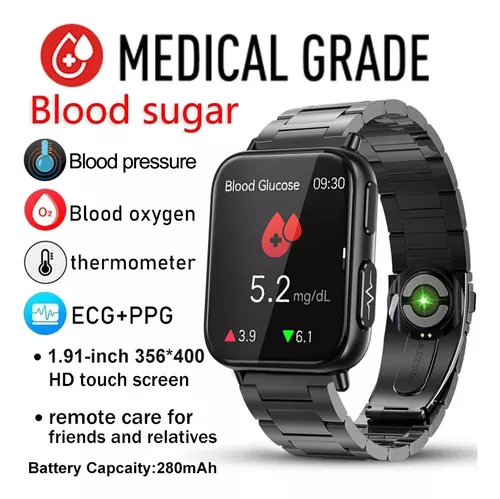 Reloj inteligente con medidor de glucosa en sangre para hombres y