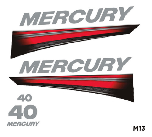 Calcos Outboars Mercury 50 Hp 2013 -2017 2t Grafica M 13