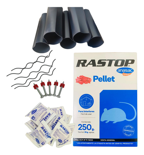 Kit Desratización Rastop Pellet 250g Todo Listo Para Usar(5)