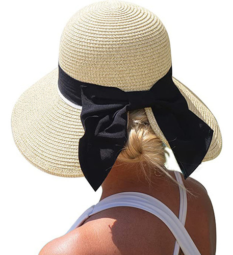 Sombreros De Sol De Paja Maciza De Verano For Mujer, Sombre