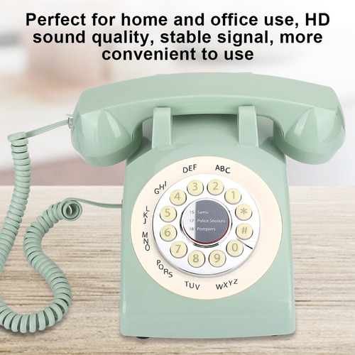 Teléfono Retro, Teléfono De Escritorio Verde Para Uso Domést