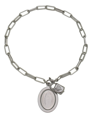 Pulseira Cadeia Consagração Nossa Senhora Do Guadalupe Inox