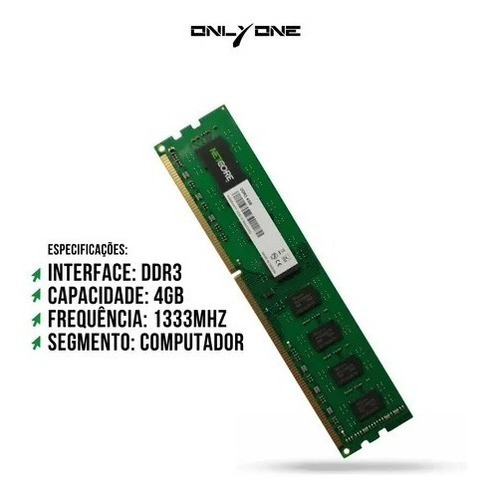 Imagem 2 de 4 de Memoria Ram Para Computador 4gb Ddr3 1333mhz Netcore C/nf