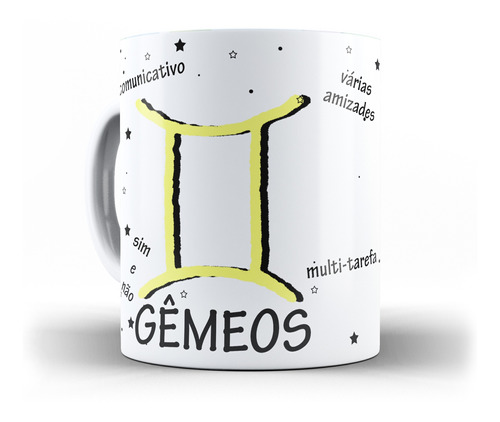 Caneca Signo De Gêmeos Signos Do Zodíaco Arte Exclusiva