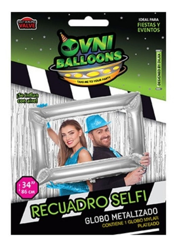 Globo Cuadro Para Selfie Metalizado 86 Cm 34 
