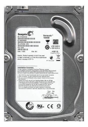 Disco duro interno Seagate Barracuda ST1000DM000 1TB