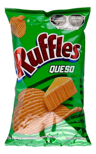 Papas Fritas Onduladas Sabor Queso Sabritas Ruffles 120g