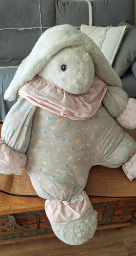 Muñeco Peluche Almohadon Infantil Coneja Gigante Liquido! Rosa Claro (Usado)