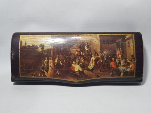 Imagen 4 de 6 de Antigua Cigarrera Con Fosforera Madera Litografía Mag 58478