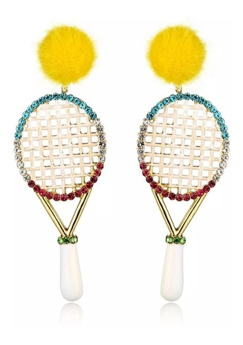 Aros, Aretes En Forma De Raqueta De Tenis